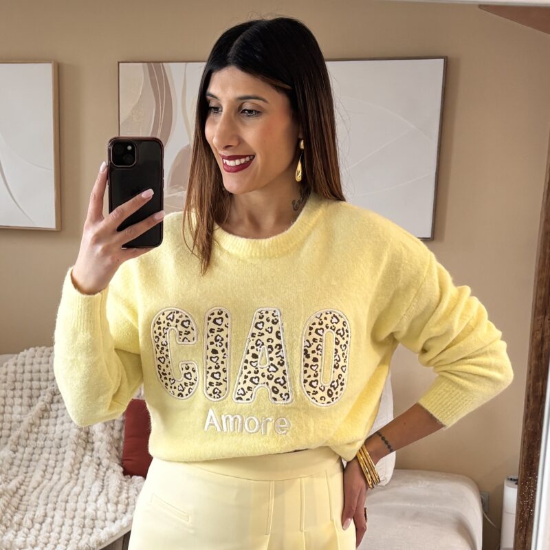 Pull jaune en laine CIAO - MELBY