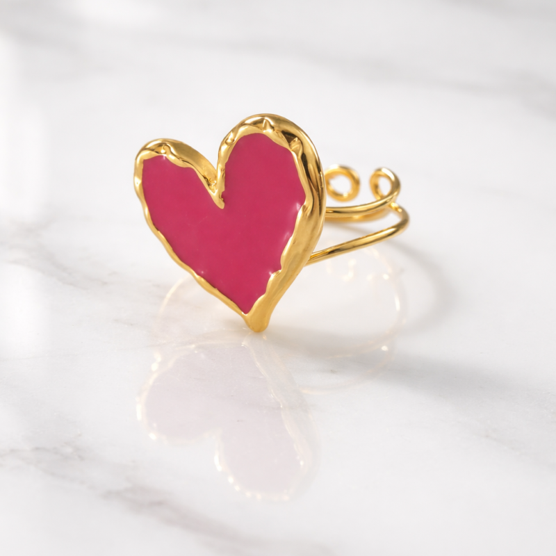 MELBY-Bague-rose-coeur