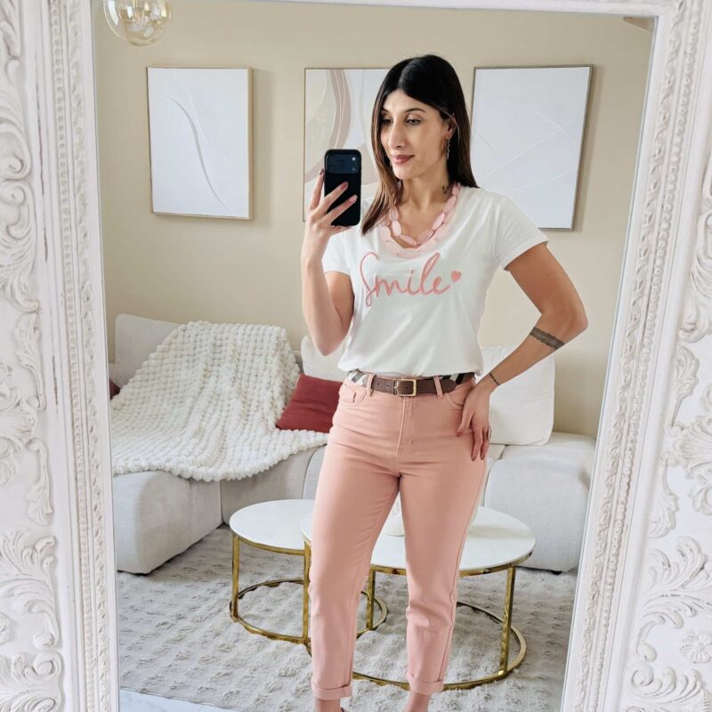 IMG_0405 T-shirt blanc coton SMILE - MELBY