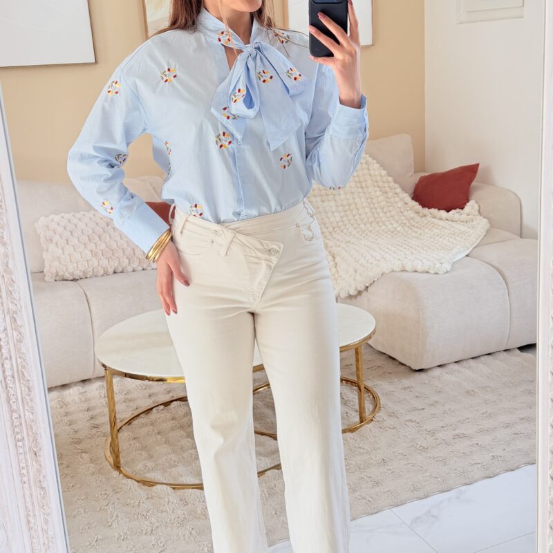 MELBY - Jean WIDE LEG crème