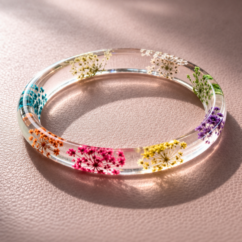 MELBY - Bracelet jonc fleurs colorées
