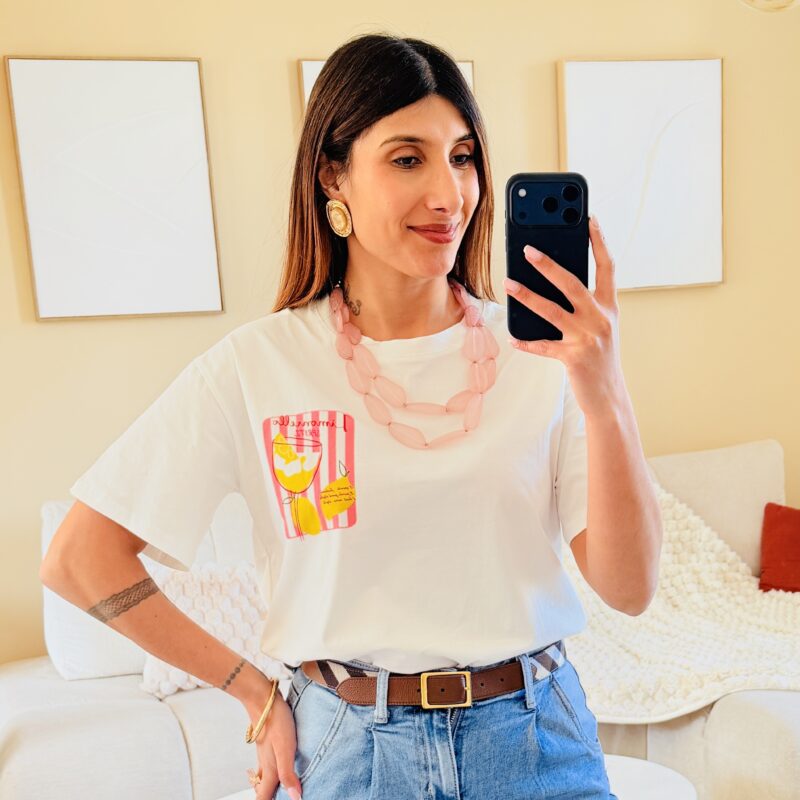 MELBY - T shirt blanc col rond avec motif LIMONRELLO