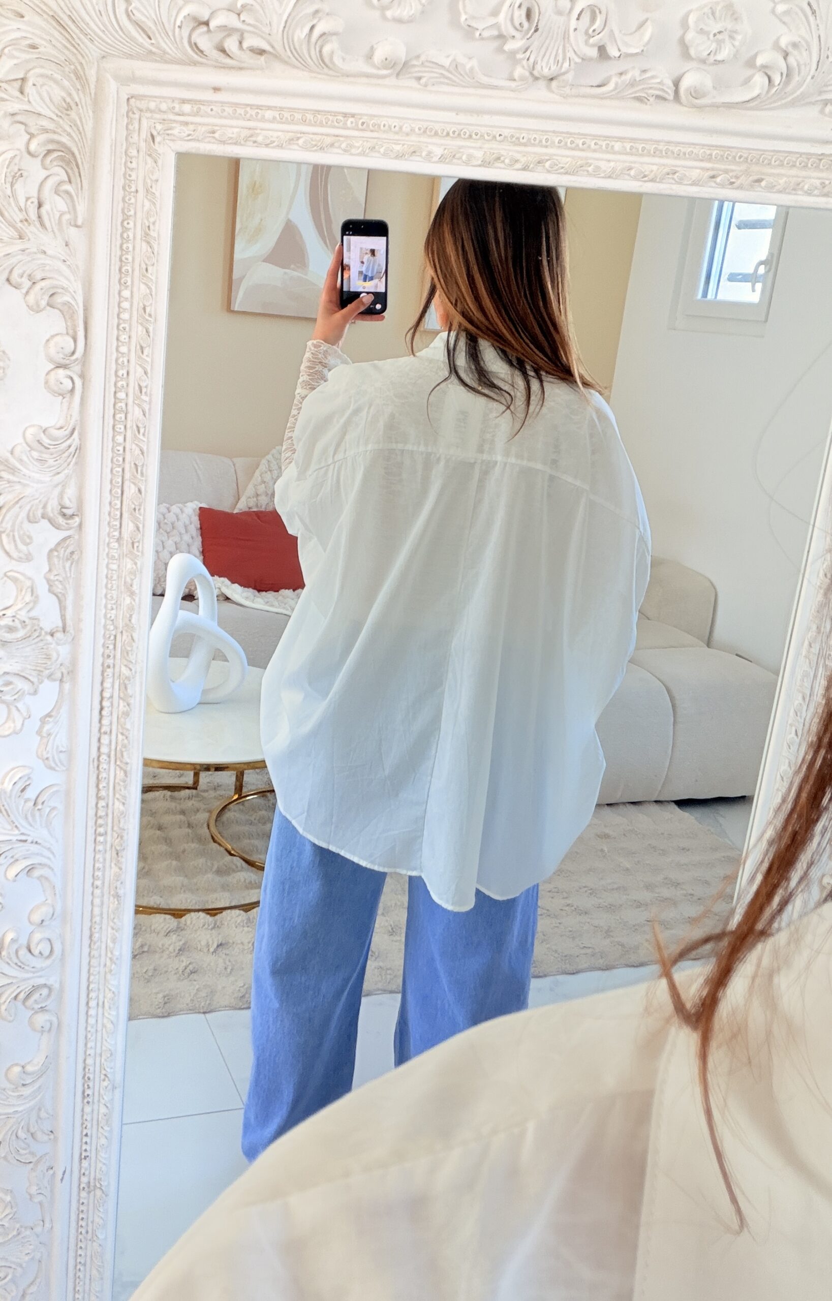 Blouse blanche DOLCE FLORA à manches courtes en coton – Image 4