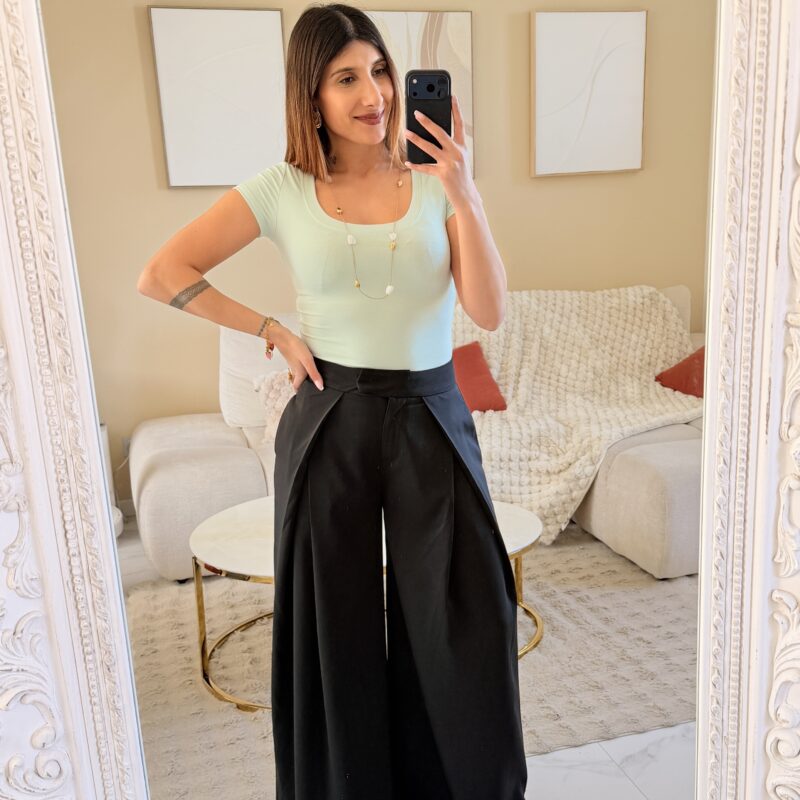 MELBY - Pantalon tailleur noir