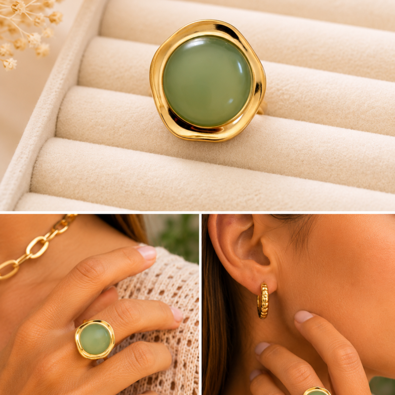 MELBY - Bague verte