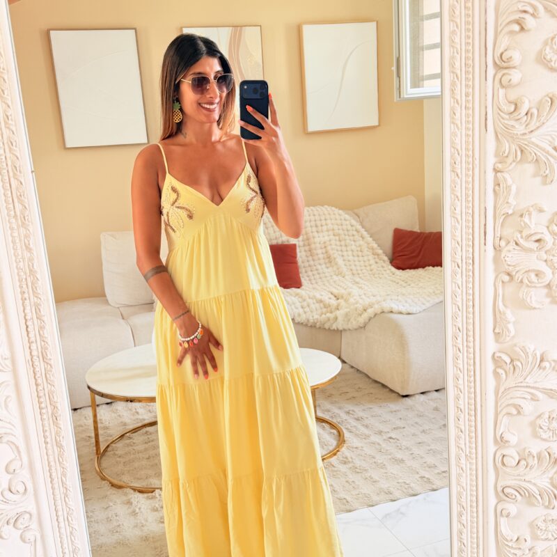 MELBY - Robe longue jaune
