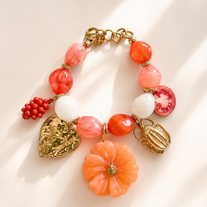bracelet charms Orangé / Rose
