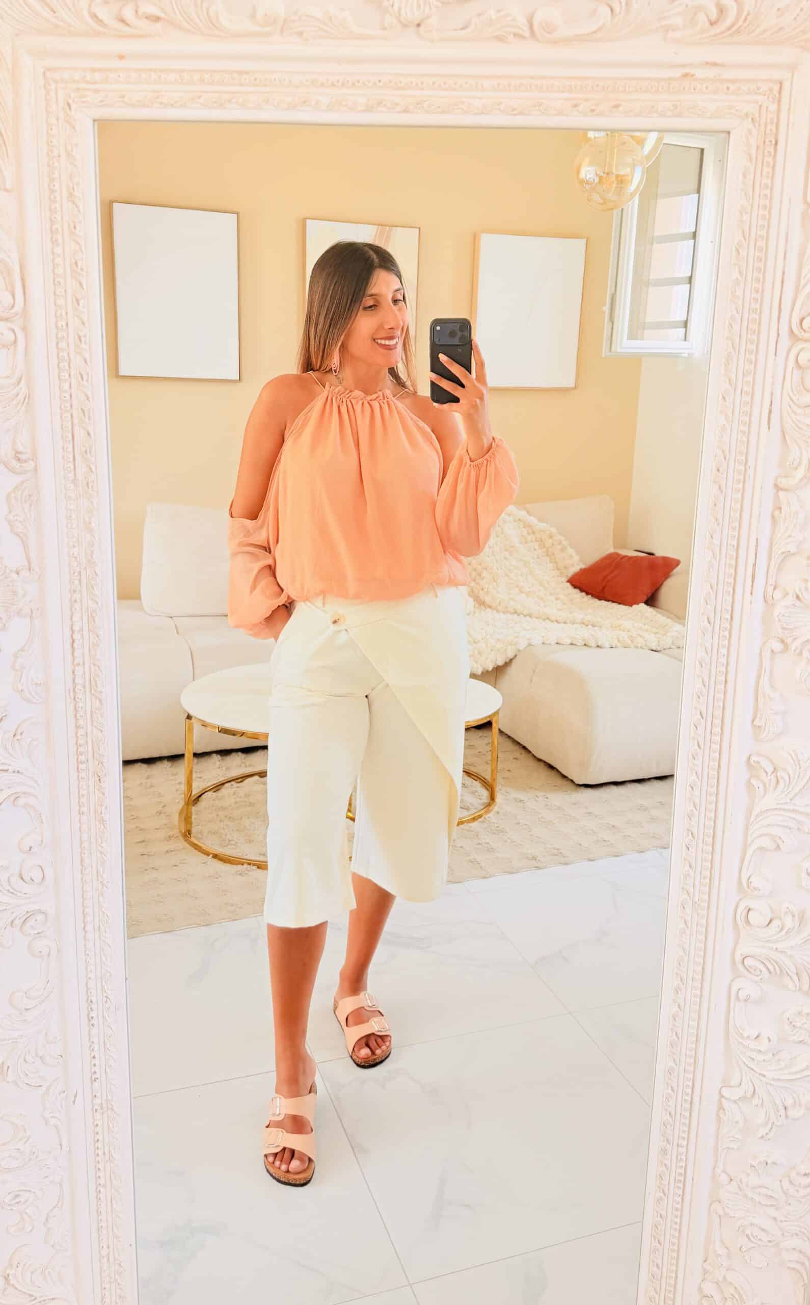 Blouse éclat Pêche Palma fluide – Image 8