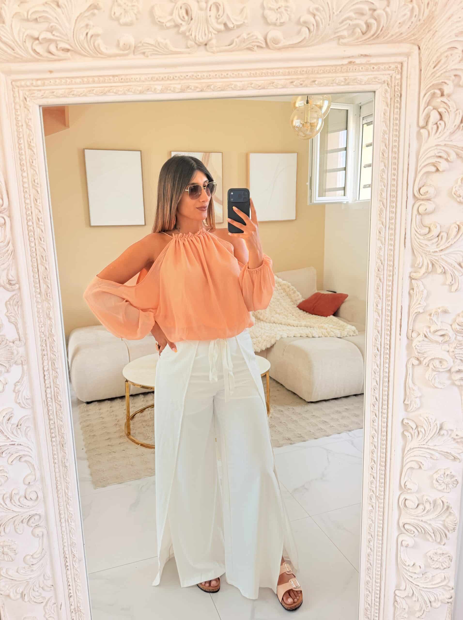 MELBY - Palma blouse pêche
