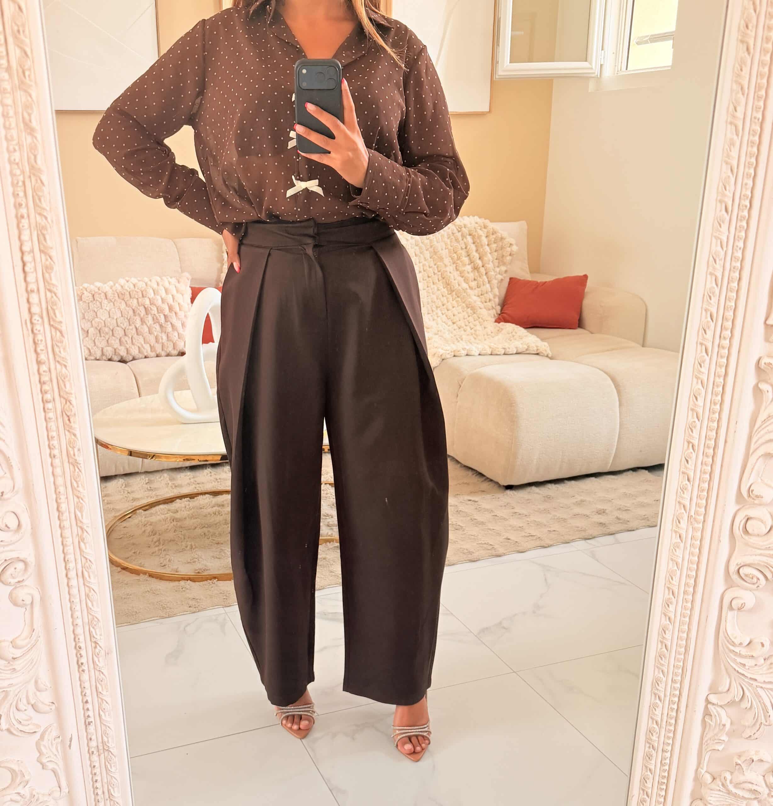 Pantalon ALBA - Chocolat forme ballon – Image 4