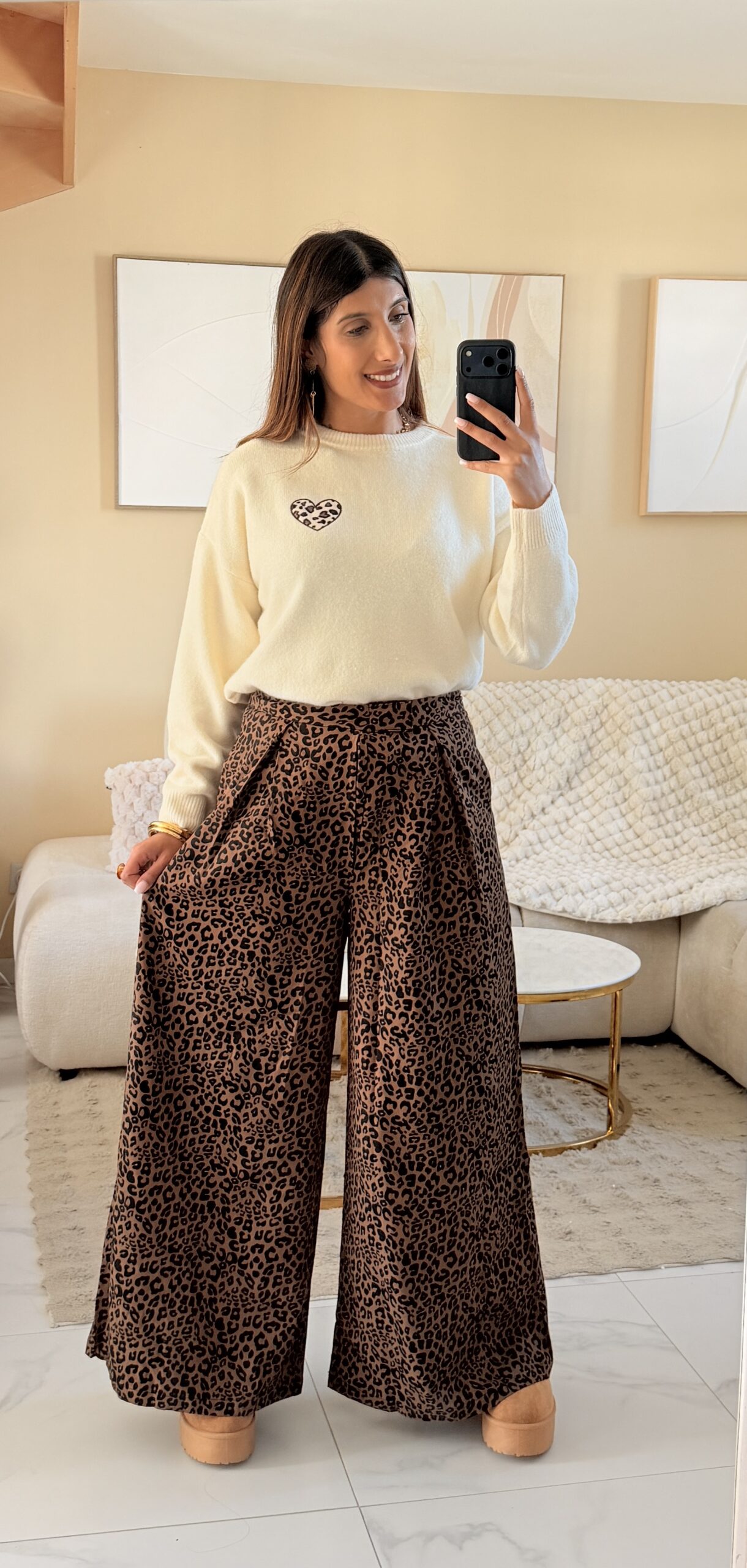Pull Romy – Écru & léopard – Image 3