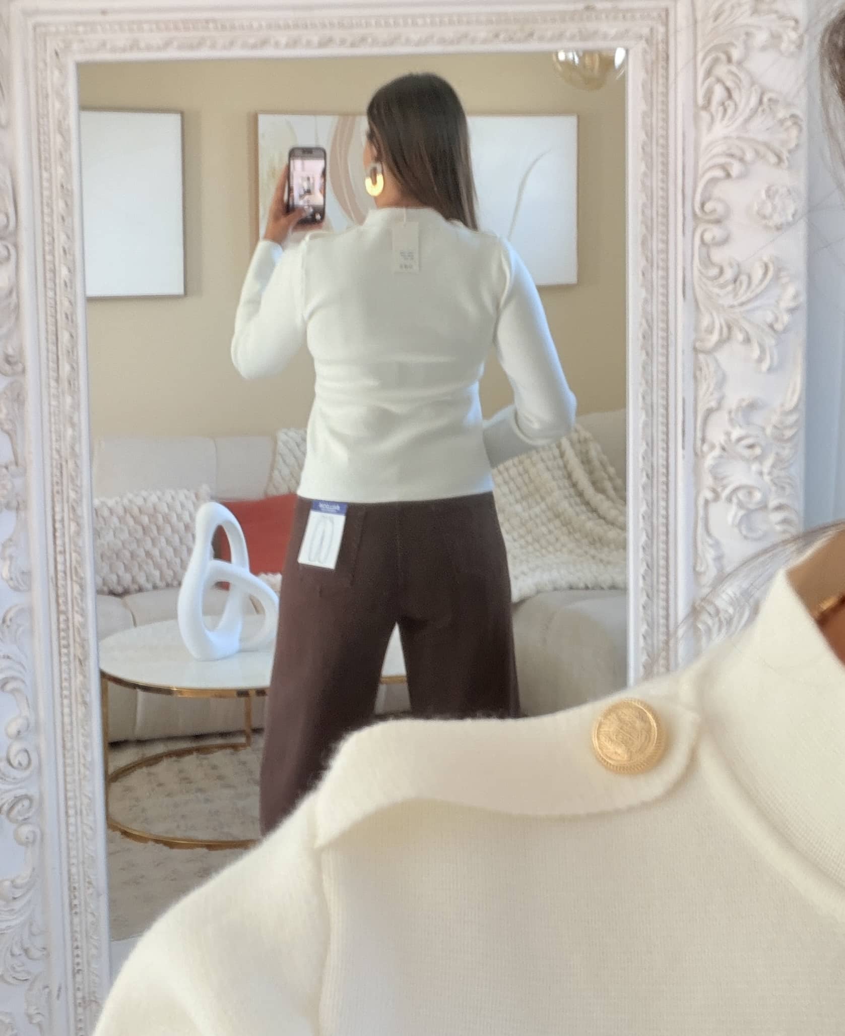 Pull officier VICTOIRE blanc boutons dorés – Image 7