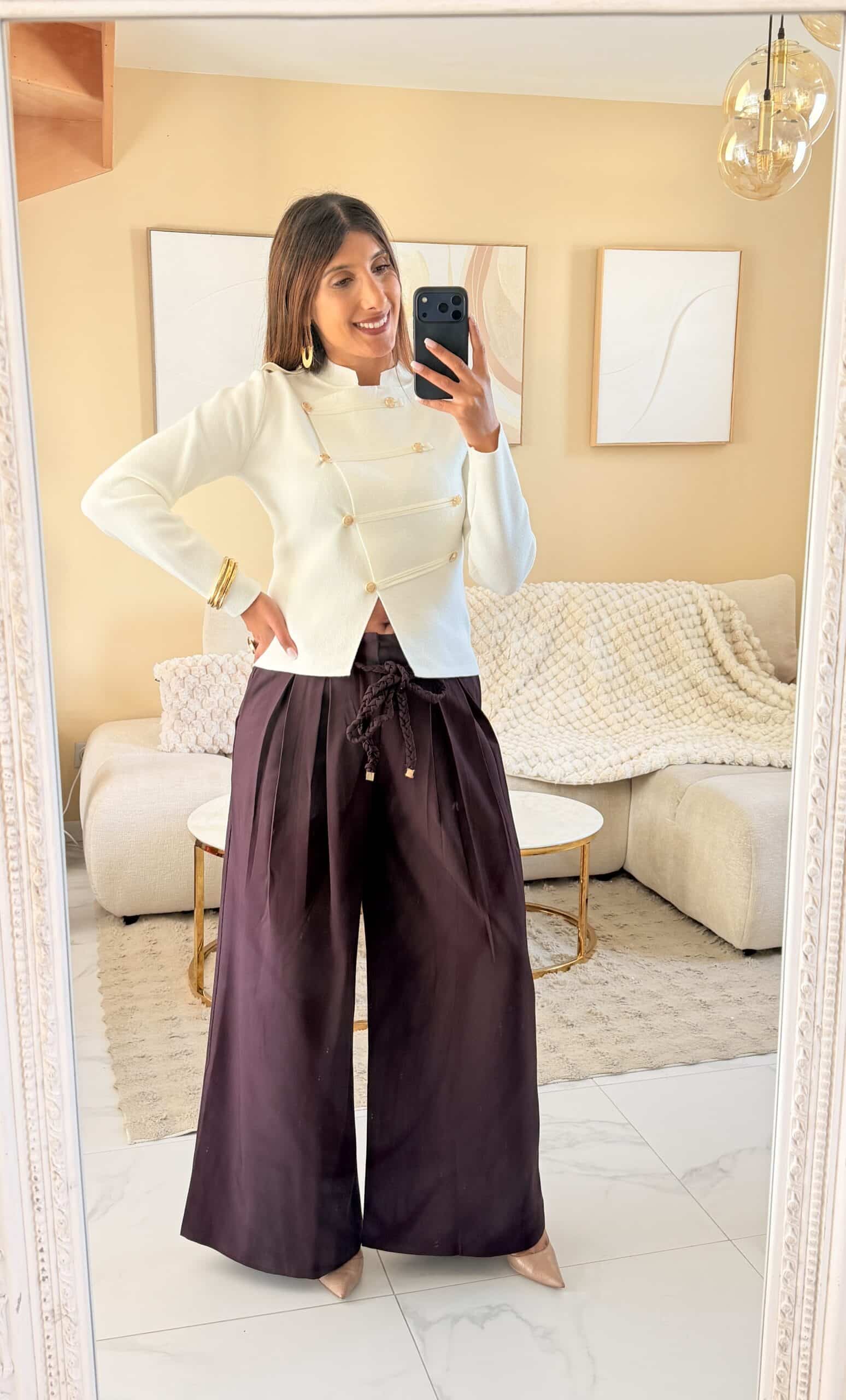 Pull officier VICTOIRE blanc boutons dorés – Image 4