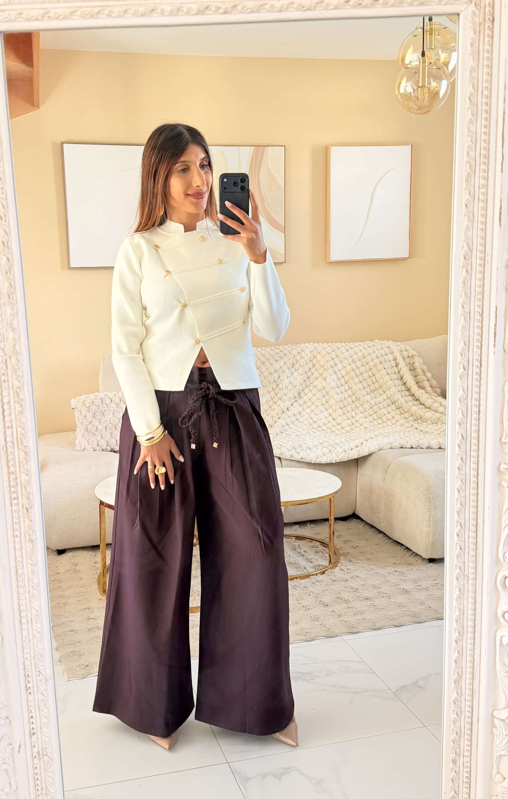Pull officier VICTOIRE blanc boutons dorés – Image 2