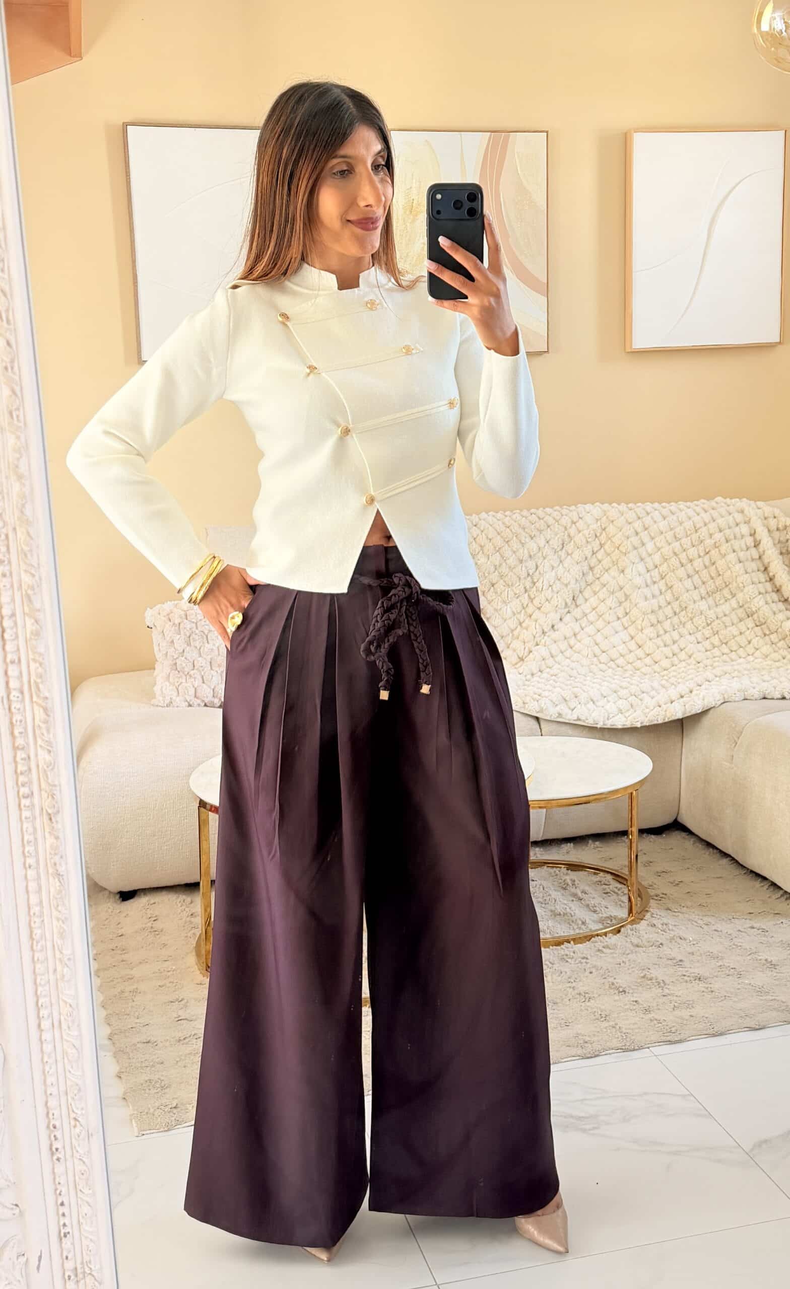 Pull officier VICTOIRE blanc boutons dorés – Image 6